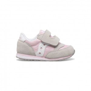 Saucony Baby Jazz Hook & Loop Sneaker Kleine Kinder Grau Rosa | BERLIN ACLTMN