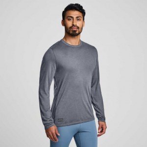 Saucony Peregrine Merino Long Sleeve T-Shirt Herren Grau | BERLIN VOFZYH