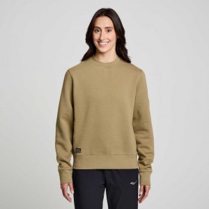 Saucony Recovery Crew Sweatshirt Damen Olivgrün | BERLIN ORHSFI