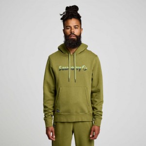 Saucony Recovery Hoodie Herren Olivgrün | BERLIN DJQSRP