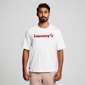 Saucony Recovery Kurzes Sleeve T-Shirt Herren Weiß | BERLIN FQVGOT