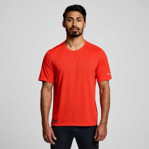 Saucony Stopwatch Kurzes Sleeve T-Shirt Herren Orange | BERLIN HIXFMS