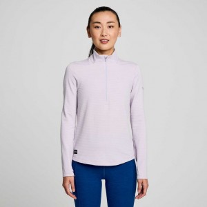 Saucony Triumph 3D 1/2 Zip Sweatshirt Damen Lila | BERLIN HNTKWR