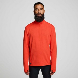 Saucony Triumph 3D 1/2 Zip Sweatshirt Herren Orange | BERLIN VPWRQU