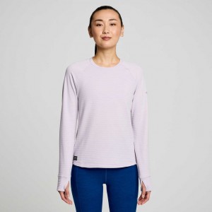 Saucony Triumph 3D Crew Sweatshirt Damen Lila | BERLIN XRQHUY