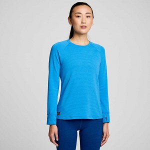 Saucony Triumph 3D Crew Sweatshirt Damen Blau | BERLIN LABZDK