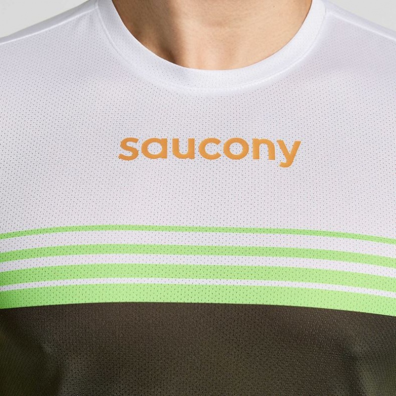 Saucony Elite Long Sleeve T-Shirt Herren Weiß Schwarz | BERLIN ZVMJIU