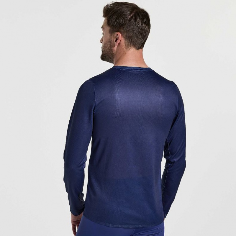 Saucony Elite Long Sleeve T-Shirt Herren Navy | BERLIN MNRCPE