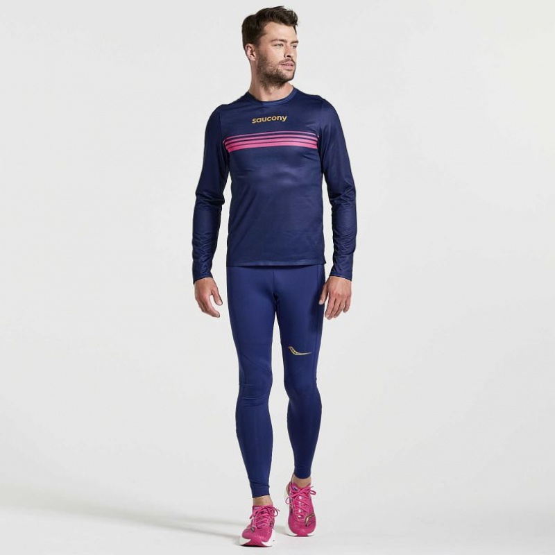 Saucony Elite Long Sleeve T-Shirt Herren Navy | BERLIN MNRCPE