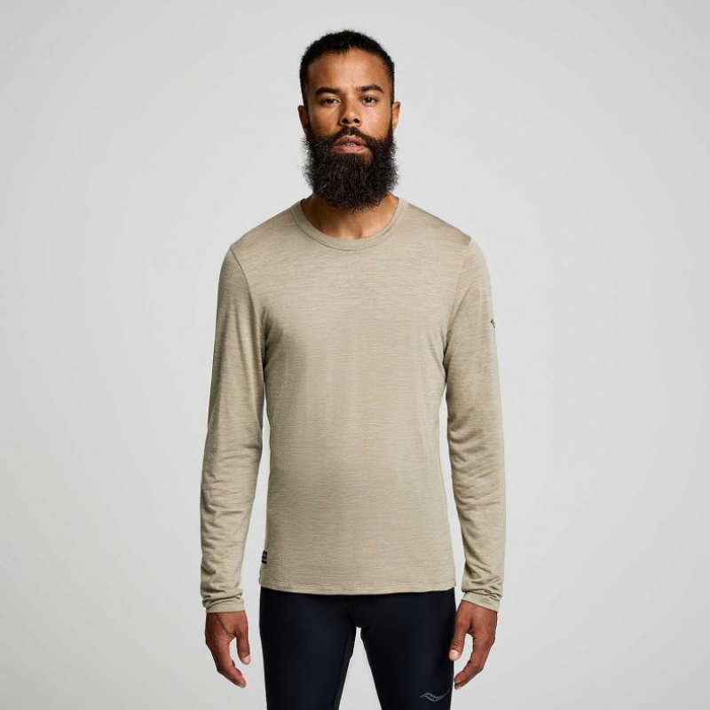 Saucony Peregrine Merino Long Sleeve T-Shirt Herren Olivgrün | BERLIN HCEKUB