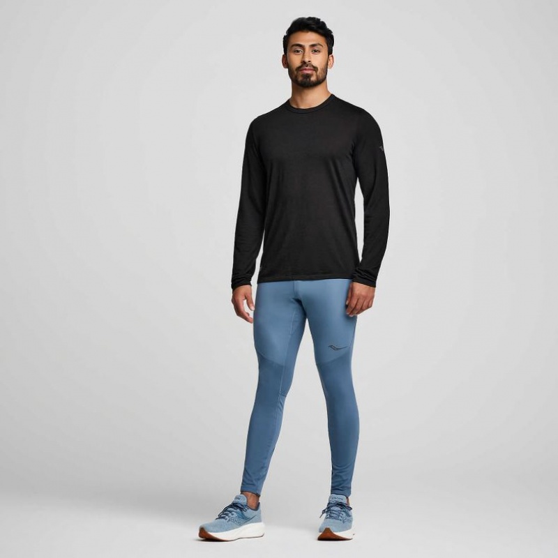 Saucony Peregrine Merino Long Sleeve T-Shirt Herren Schwarz | BERLIN TILNAJ