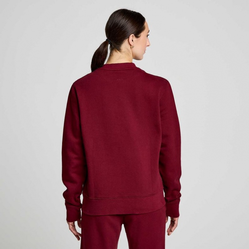 Saucony Recovery Crew Sweatshirt Damen Bordeaux | BERLIN DKOTCQ