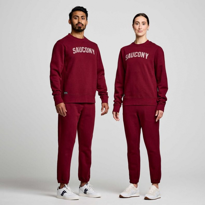 Saucony Recovery Crew Sweatshirt Damen Bordeaux | BERLIN DKOTCQ