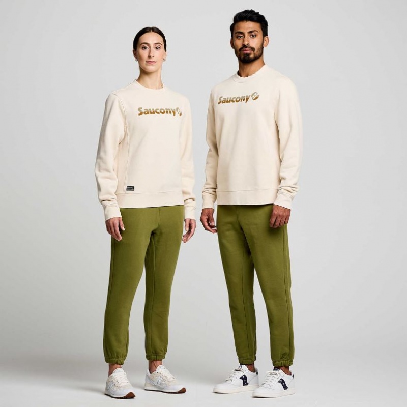 Saucony Recovery Crew Sweatshirt Damen Beige | BERLIN HZENXU