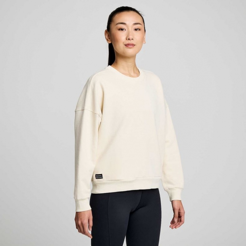 Saucony Recovery Crew Sweatshirt Damen Weiß | BERLIN SHIWDX