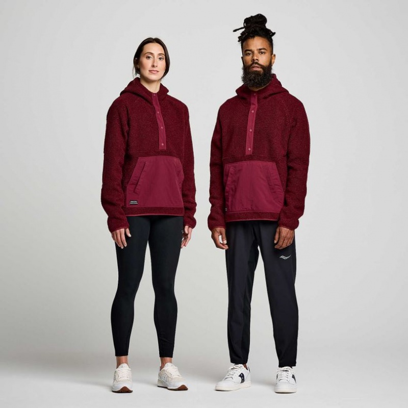 Saucony Recovery Sherpa Pullover Hoodie Herren Bordeaux | BERLIN XZDAEW