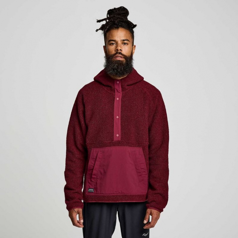 Saucony Recovery Sherpa Pullover Hoodie Herren Bordeaux | BERLIN XZDAEW