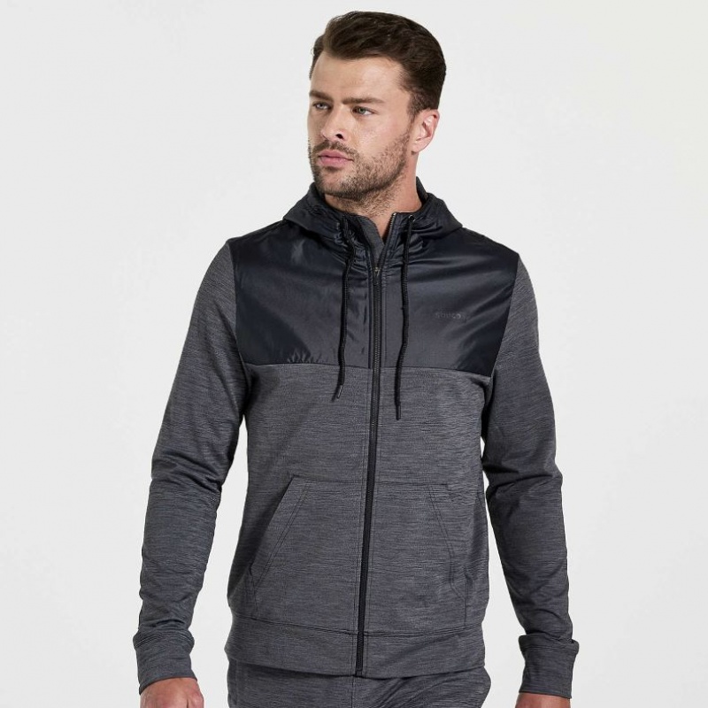 Saucony Solstice Zip Hoodie Herren Schwarz | BERLIN ETBRWG