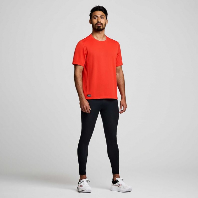 Saucony Stopwatch Kurzes Sleeve T-Shirt Herren Orange | BERLIN HIXFMS