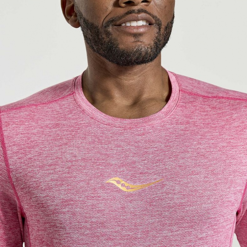 Saucony Stopwatch Kurzes Sleeve T-Shirt Herren Rosa | BERLIN WCIAYX