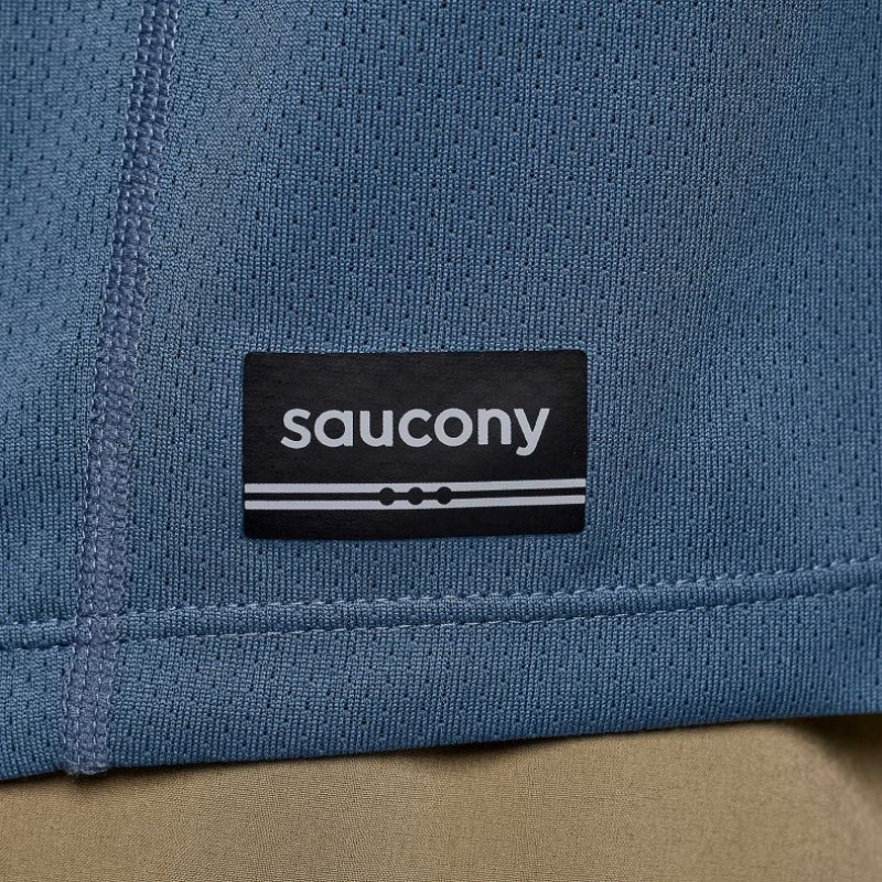 Saucony Stopwatch Long Sleeve T-Shirt Herren Blau | BERLIN MBJUVX