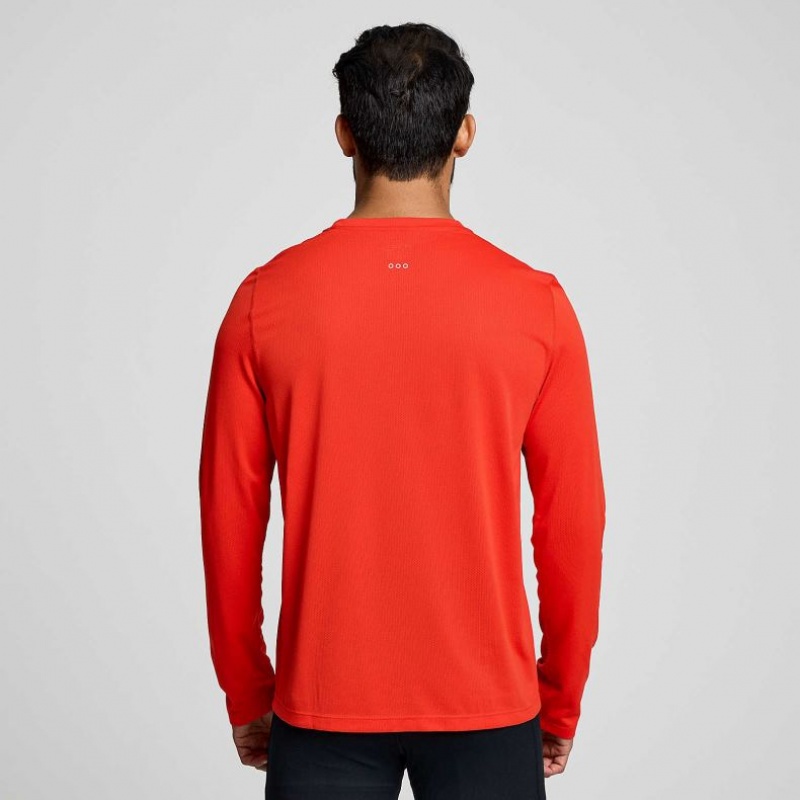 Saucony Stopwatch Long Sleeve T-Shirt Herren Rot | BERLIN BRFVYJ