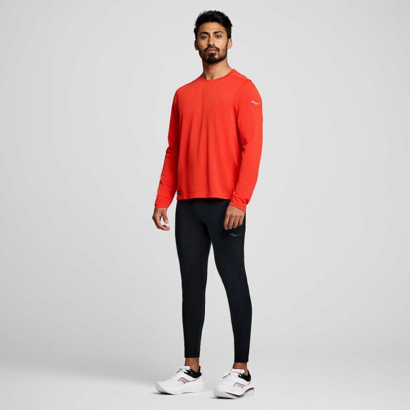 Saucony Stopwatch Long Sleeve T-Shirt Herren Rot | BERLIN BRFVYJ